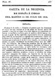 Gaceta de la Regencia de España e Indias. Año 1810. Núm. 47, 24 de julio de 1810 | Biblioteca Virtual Miguel de Cervantes