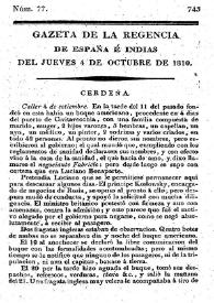 Gaceta de la Regencia de España e Indias. Año 1810. Núm. 77, 4 de octubre de 1810 | Biblioteca Virtual Miguel de Cervantes