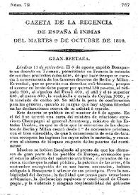 Gaceta de la Regencia de España e Indias. Año 1810. Núm. 79, 9 de octubre de 1810 | Biblioteca Virtual Miguel de Cervantes