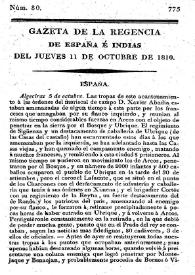 Gaceta de la Regencia de España e Indias. Año 1810. Núm. 80, 11 de octubre de 1810 | Biblioteca Virtual Miguel de Cervantes