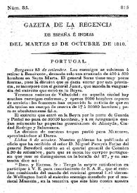 Gaceta de la Regencia de España e Indias. Año 1810. Núm. 85, 23 de octubre de 1810 | Biblioteca Virtual Miguel de Cervantes