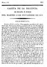 Gaceta de la Regencia de España e Indias. Año 1810. Núm. 94, 13 de noviembre de 1810 | Biblioteca Virtual Miguel de Cervantes