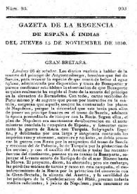 Gaceta de la Regencia de España e Indias. Año 1810. Núm. 95, 15 de noviembre de 1810 | Biblioteca Virtual Miguel de Cervantes