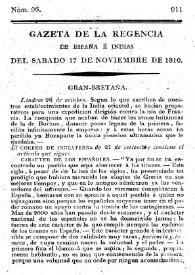 Gaceta de la Regencia de España e Indias. Año 1810. Núm. 96, 17 de noviembre de 1810 | Biblioteca Virtual Miguel de Cervantes