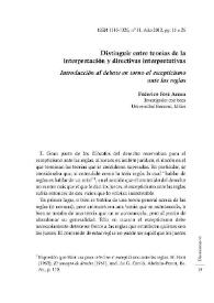 Distinguir entre teorías de la interpretación y directivas interpretativas  : introducción al debate en torno al escepticismo ante las reglas / Federico José Arena | Biblioteca Virtual Miguel de Cervantes