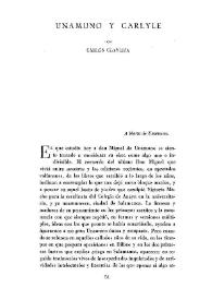 Unamuno y Carlyle / por Carlos Clavería | Biblioteca Virtual Miguel de Cervantes