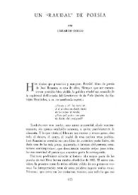 Un "Raudal" de poesía / por Gerardo Diego | Biblioteca Virtual Miguel de Cervantes