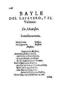 Bayle del zapatero, y el valiente / De Monteser | Biblioteca Virtual Miguel de Cervantes