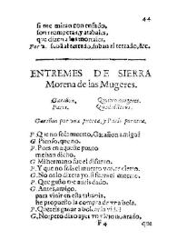 Entremes de Sierra Morena de las mugeres / [de Velmonte] | Biblioteca Virtual Miguel de Cervantes