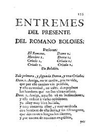 Entremes del presente del romano boloñes | Biblioteca Virtual Miguel de Cervantes