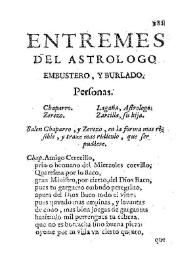 Entremes del astrologo embustero, y burlado | Biblioteca Virtual Miguel de Cervantes