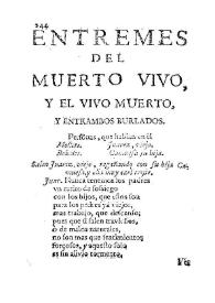 Entremes del muerto vivo, y el vivo muerto y entrambos burlados | Biblioteca Virtual Miguel de Cervantes