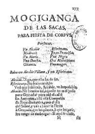 Mogiganga de las sacas, para Fiesta de Corpus | Biblioteca Virtual Miguel de Cervantes