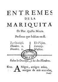 Entremes de la mariquita / De Moreto | Biblioteca Virtual Miguel de Cervantes