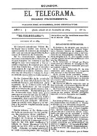 El Telegrama : diario progresista. Año I, núm. 64, sábado 28 de septiembre de 1889 | Biblioteca Virtual Miguel de Cervantes