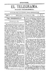 El Telegrama : diario progresista. Año I, núm. 81, jueves 31 de octubre de 1889 | Biblioteca Virtual Miguel de Cervantes