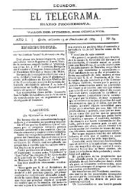 El Telegrama : diario progresista. Año I, núm. 89, miércoles 13 de noviembre de 1889 | Biblioteca Virtual Miguel de Cervantes