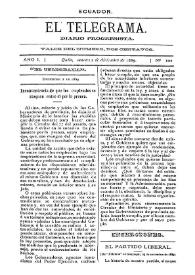 El Telegrama : diario progresista. Año I, núm. 102, martes 2 de diciembre de 1889 | Biblioteca Virtual Miguel de Cervantes