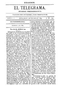 El Telegrama : diario progresista. Año I, núm. 104, jueves 5 de diciembre de 1889 | Biblioteca Virtual Miguel de Cervantes