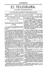 El Telegrama : diario progresista. Año I, núm. 107, lunes 9 de diciembre de 1889 | Biblioteca Virtual Miguel de Cervantes