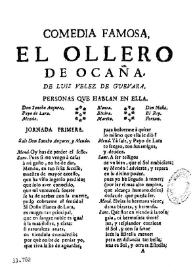 Comedia famosa, El ollero de Ocaña / De Luis Velez de Guevara | Biblioteca Virtual Miguel de Cervantes