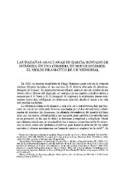 Las hazañas araucanas de García Hurtado de Mendoza en una comedia de nueve ingenios. El molde dramático de un memorial / Germán Vega García-Luengos | Biblioteca Virtual Miguel de Cervantes