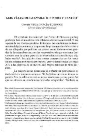 Luis Vélez de Guevara : historia y teatro / Germán Vega García-Luengos | Biblioteca Virtual Miguel de Cervantes