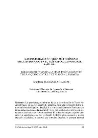 Las pastorales modernas : Fenómeno multitudinario en el País Vasco. La pastoral "Xahakoa" = The Modern Pastoral: A Mass Phenomenon in the Basque Country. The Pastoral "Xahakoa" / Arantzazu Fernández Iglesias | Biblioteca Virtual Miguel de Cervantes