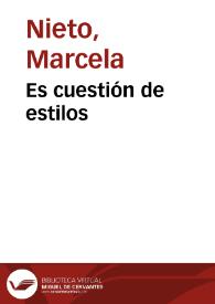 Es cuestión de estilos | Biblioteca Virtual Miguel de Cervantes