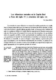 Los villancicos cantados en la Capilla Real a fines del siglo XVI y principios del siglo XVII / Por Jaime Moll | Biblioteca Virtual Miguel de Cervantes