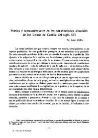 Música y representaciones en las constituciones sinodales de los Reinos de Castilla del siglo XVI / Por Jaime Moll | Biblioteca Virtual Miguel de Cervantes