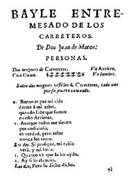 Bayle entremesado de Los carreteros / de Don Juan de Matos | Biblioteca Virtual Miguel de Cervantes