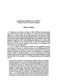 "La Baltasara" in Performance, 1634-35 : Reports from the Tuscan Embassy / Shirley B. Whitaker | Biblioteca Virtual Miguel de Cervantes