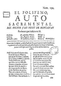 El Polifemo, Auto sacramental / Del Doctor Juan Perez de Montalvan | Biblioteca Virtual Miguel de Cervantes