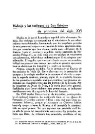 Nebrija y los teólogos de San Esteban de principios del siglo XVI / Vicente Beltrán de Heredia | Biblioteca Virtual Miguel de Cervantes