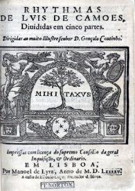 Rhythmas : divididas em cinco partes / de Luis de Camoes | Biblioteca Virtual Miguel de Cervantes