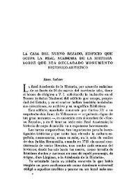 La Casa del Nuevo Rezado, edificio que ocupa la Real Academia de la Historia sobre que sea declarado Monumento Histórico-Artístico / M. López Otero | Biblioteca Virtual Miguel de Cervantes