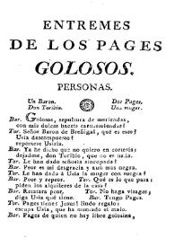 Entremes de los pages golosos | Biblioteca Virtual Miguel de Cervantes