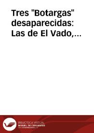 Tres "Botargas" desaparecidas: Las de El Vado, Viñuelas y Villaseca de Uceda (*) / Lopez De Los Mozos, José Ramón / MATEO VIÑUELAS | Biblioteca Virtual Miguel de Cervantes