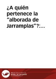 ¿A quién pertenece la “alborada de Jarramplas”?: música del pueblo versus música de autor / Calle Salgado, Ana Isabel / DIAZ IGLESIAS | Biblioteca Virtual Miguel de Cervantes