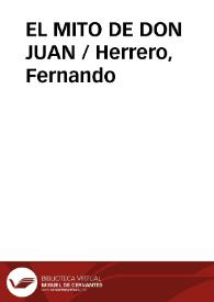 EL MITO DE DON JUAN / Herrero, Fernando | Biblioteca Virtual Miguel de Cervantes