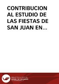 CONTRIBUCION AL ESTUDIO DE LAS FIESTAS DE SAN JUAN EN LA PROVINCIA DE LEON / Alonso Ponga, José Luis | Biblioteca Virtual Miguel de Cervantes