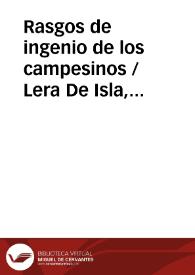 Rasgos de ingenio de los campesinos / Lera De Isla, Angel | Biblioteca Virtual Miguel de Cervantes