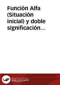 Función Alfa (Situación inicial) y doble significación morfológica de Omega (matrimonio). Aproximación a la morfología de una versión de "JUAN EL OSO" (I parte) / UÑa, José María de | Biblioteca Virtual Miguel de Cervantes