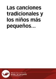 Las canciones tradicionales y los niños más pequeños (en Cataluña / Gimenez, Toni | Biblioteca Virtual Miguel de Cervantes