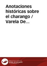 Anotaciones históricas sobre el charango / Varela De Vega, Juan Bautista | Biblioteca Virtual Miguel de Cervantes