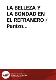 LA BELLEZA Y LA BONDAD EN EL REFRANERO / Panizo Rodriguez, Juliana | Biblioteca Virtual Miguel de Cervantes