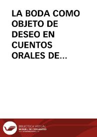 LA BODA COMO OBJETO DE DESEO EN CUENTOS ORALES DE OSORNO / Barraza, Eduardo | Biblioteca Virtual Miguel de Cervantes