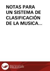 NOTAS PARA UN SISTEMA DE CLASIFICACIÓN DE LA MUSICA POPULAR / Palacios Garoz, Miguel Angel | Biblioteca Virtual Miguel de Cervantes