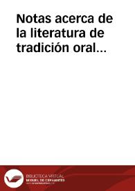 Notas acerca de la literatura de tradición oral (Repertorio infantil) / Garcia Mateos, Ramón | Biblioteca Virtual Miguel de Cervantes